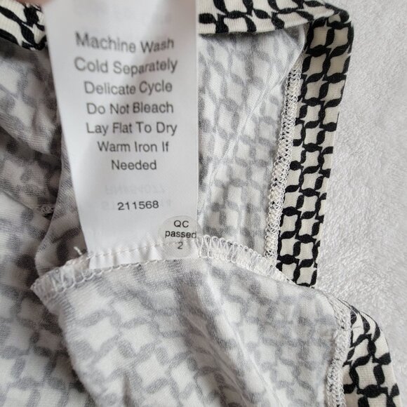 Cabi Womens Black White Geometric Cowl Neck Ruched Midi Dress Large Stretch #614 - Picture 9 of 9